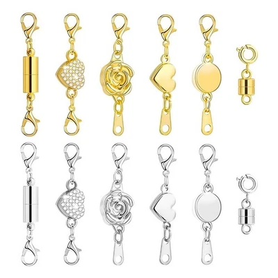 6 Pcs Magnetic Necklace Clasps And Closures Necklace Extender With Lobster Clasp - image 1 of 4
