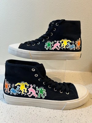 H&M Keith Haring Canvas High Top Sneakers Shoes - NEVER WORN - Men's Size 9 - Image 1 of 4