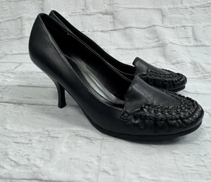 Barrats Black Slip On Court Shoes Size 6 EU 39 Woven Round Toe New Unworn No Tag - Picture 1 of 6