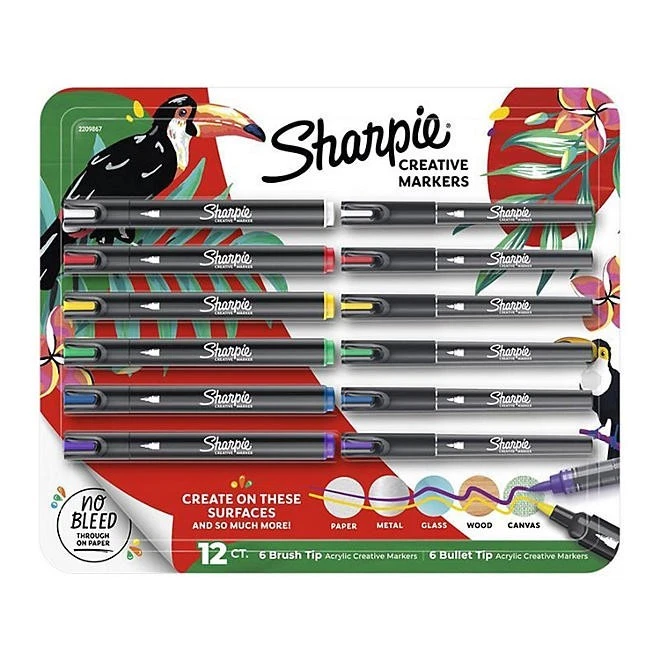 Sharpie Creative Markers Brush & Bullet Tips Assorted Colors 12 Ct - Image 1 of 4