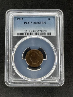 1903 Indian Head Cent 1c PCGS MS63 BN - Image 1 of 2