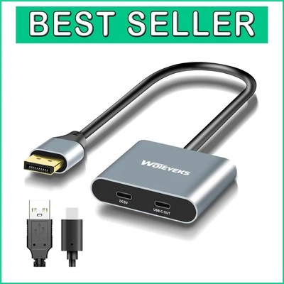 Powered 8K HDR DisplayPort to USB-C Adapter for VR/XR/AR Devices and Monitors - Image 1 of 4