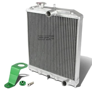 FOR 92-95 CIVIC EG/EH TWO ROW/CORE FULL ALUMINUM RACING RADIATOR+GREEN BRACKET - Picture 1 of 3