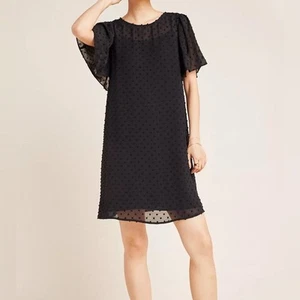 NWT Anthropologie Eri+Ali Gracie Clip Dot Tunic in Black Size XS - Picture 1 of 8