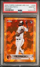 2022 Topps Chrome Update Sapphire FELIX BAUTISTA Rookie Card ORANGE #/25 PSA 10
