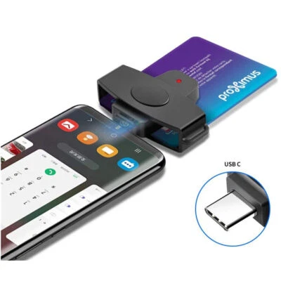 USB Type C Smart Card Reader Memory ID Bank EMV DNI Sim Cloner Connector Adapter - Image 1 of 4