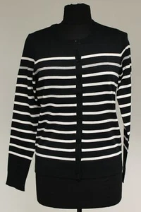 Amazon Essentials Women's Cardigan Sweater, Small, Black Stripe, New - Picture 1 of 3