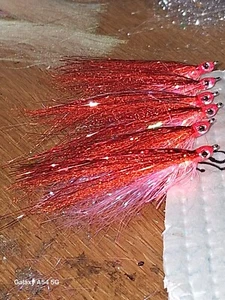 3X HOT PINK SALMON Sz6,8cm Seatrout, Bass, Flies Salt Water Fishing ,orvis,sage - Picture 1 of 5