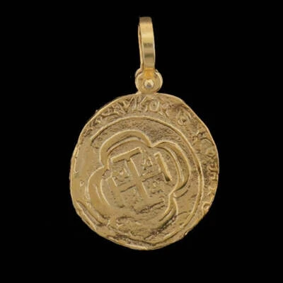 Atocha Sunken Tresure Jewelry - Round Escudo Gold Coin Pendant - Image 1 of 4