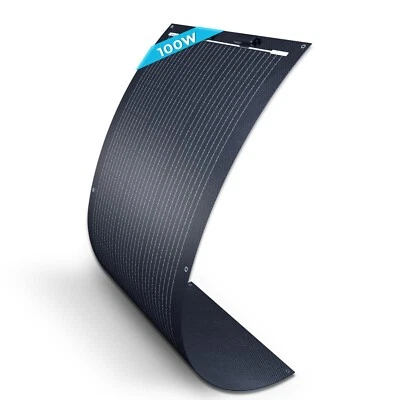 RENOGY 100 W 12V Flexibles Monokristallines Solarmodul Schwarz Wohnmobil outdoor - Bild 1 von 4