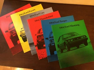 1984 Ford Auto Sales Showroom Brochure, lot of 6, Mustang, Tempo, T-Bird, Escort - Picture 1 of 12