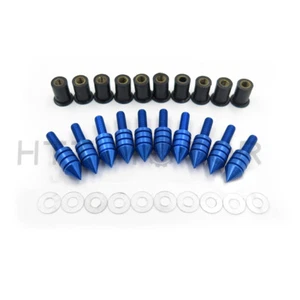 10X Windscreen Windshield Bolts Screw Kit For Honda Suzuki Yamaha Kawasaki Blue - Picture 1 of 7