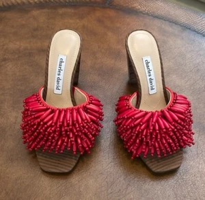 Charles David Women's Red Hottie Block Heel Sandals Size 6 M NEW WITHOUT BOX - Picture 1 of 6