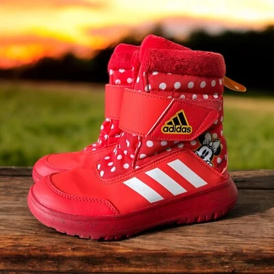 Adidas Winterplay Disney Minnie Mouse Jr Talla 1.5 Zapatos Botas de Nieve Rojo IG7188 Foto 1 de 4