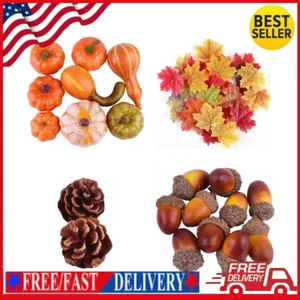 Artificial Pumpkins Set Harvest Decoration Velvet Foam Pumpkin Prop Ornaments - Picture 1 of 12