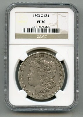 1893 O Morgan Silver Dollar NGC VF 30 - Image 1 of 4