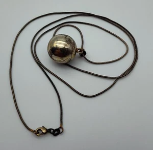 Collana Vintage Argento Sterling Armonia Jingle Carillon Campanella Ciondolo Sfera 925 - Foto 1 di 6