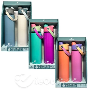 (2er-Pack) HydraFlow Hybrid Doppeldeckel Strohhalm/Tuckkappe Dreifachwand Isoliert Becher - Bild 1 von 13