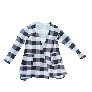 LuLaRoe Duster Cardigan Buffalo Plaid Open Front Pockets Cozy Layering L - Picture 1 of 5