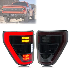 LED Tail Lights for Ford F-150 F150 XL STX 2021-2023 Black Rear Lamps Assembly - Picture 1 of 5