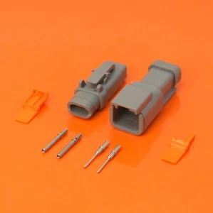 Deutsch DTM Series 2 Pin Way Connector Male & Female DTM04-2P-E003 DTM06-2S-E007 - Picture 1 of 9