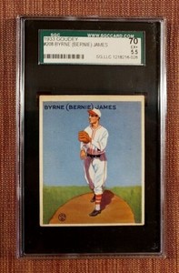 1933 Goudey #208 Byrne James New York Giants Original Baseball Card SGC 5.5 EX+