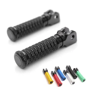 Black CNC Rider Front Foot Pegs M-Grip For FZ8 /S Fazer 10 11 12 13 14 15 16 - Foto 1 di 7