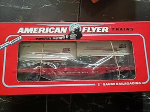 American Flyer 1995 TCA Burlington Northern Flat Car with Vans, NIB AMF 48491 - Picture 1 of 2