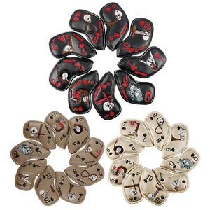 9 X Golf Iron Club Head Cover Embroidered Club Label PU Waterproof For Iron Club - Picture 1 of 15