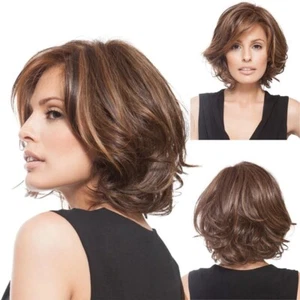 Women Natural Brown Wig Short Human Hair Pixie Cut Wig African American Full Wig - Picture 1 of 4