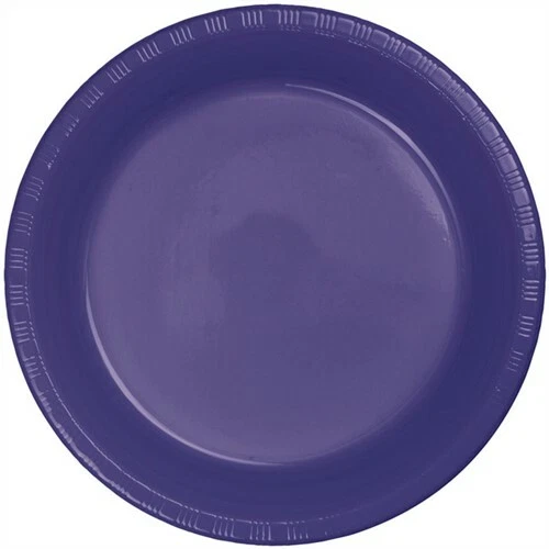 Platos de plástico púrpura de 9" 20 por paquete vajilla decoraciones y suministros de fiesta Foto 1 de 1