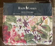 New Ralph Lauren Full Fitted Sheet Constance Cream Floral 100% Cotton Nip