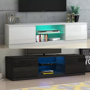 Modern 160cm TV Unit Stand TV Cabinet Sideboard High Gloss Doors & Matt Body - Picture 1 of 21