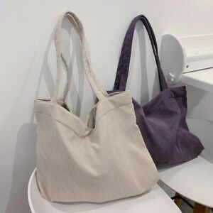 Corduroy Bag for Women Shoulder Bags Shopper Girls Zipper Handbags