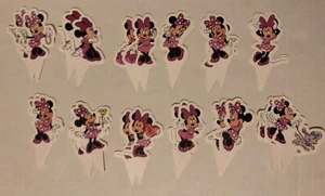 24 Pack Minnie Mouse Cupcake Toppers Birthday Party - Picture 1 of 1