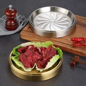 304 Stainless Steel Steak Plate Stacked Storage Tray Hot Pot Tray Restaurant - Picture 1 of 14