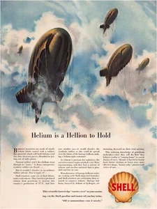Print Ad Shell Barrage Balloons 1942 WW2 Full Page Large Magazine 10.5"x13.5" - Picture 1 of 1