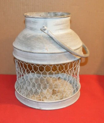 Farmhouse Country Look Round Metal Hanging Lantern Large Candle Holder 9-1/4" t - Image 1 of 4