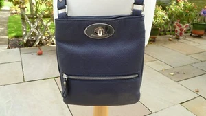 Russell & Bromley Navy Grainy Calf Lincoln Shoulder Crossbody Zip Leather Bag - Picture 1 of 24