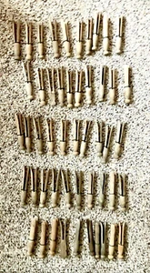 60 Round Head Vintage Wood Flat Top Clothespins; All Functional-Great For Crafts - Picture 1 of 1