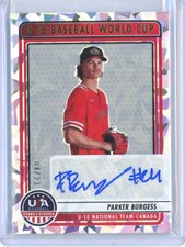 2023 PARKER BURGESS PANINI USA STARS & STRIPES U18 WORLD CUP AUTO CRYSTALS 04/23