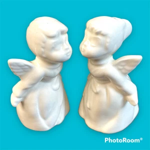 Vintage Ceramic Kissing Angels, Choir Boy and Girl figurines 3.75" Tall - Picture 1 of 10