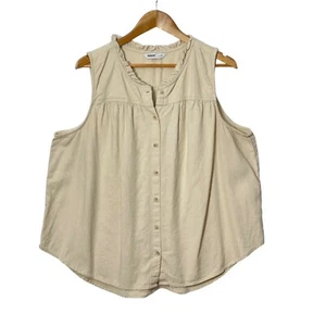 Camisa Sonoma Mujer Lino Abotonada Volantes Talla 1X Negocios Informal Oficina Trabajo - Imagen 1 de 5