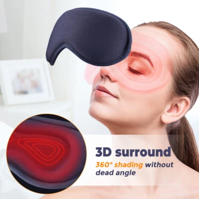 Electric Sleeping Eye Mask for Men & Women Soft Pad Blindfold Cover Travel Sleep - Image 1 of 4