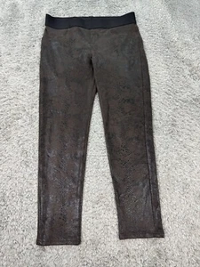 Karen Kane Pants Womens Large Brown Faux Leather Snake Skin Pull On Trousers Vtg - Picture 1 of 10