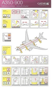 Tarjeta de seguridad - Qatar Airways - A350 900 (S4696) fs - Imagen 1 de 1