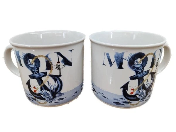 Kaffeebecher Heimartliebe Moin Anker Leuchtturm Becher maritim - Bild 1 von 1