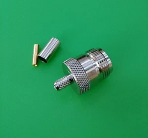 (1 SET) N Female Crimp Connector for RG58 LMR195 RG400 RG142 Cable - USA Seller - Picture 1 of 2
