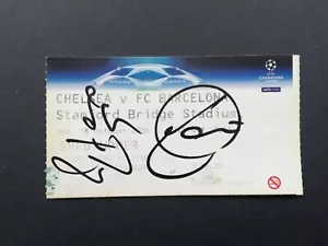 Eto'o Xavi Signed Used Ticket Chelsea Barcelona 18 10 06 Champions League - Picture 1 of 2