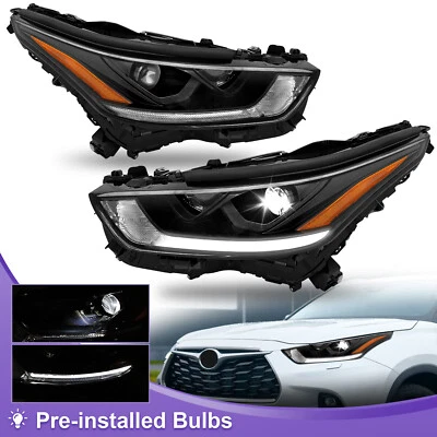 Pair LED DRL Projector Headlights w/LED High/Low For 2020-2023 Toyota Highlander Foto 1 de 4